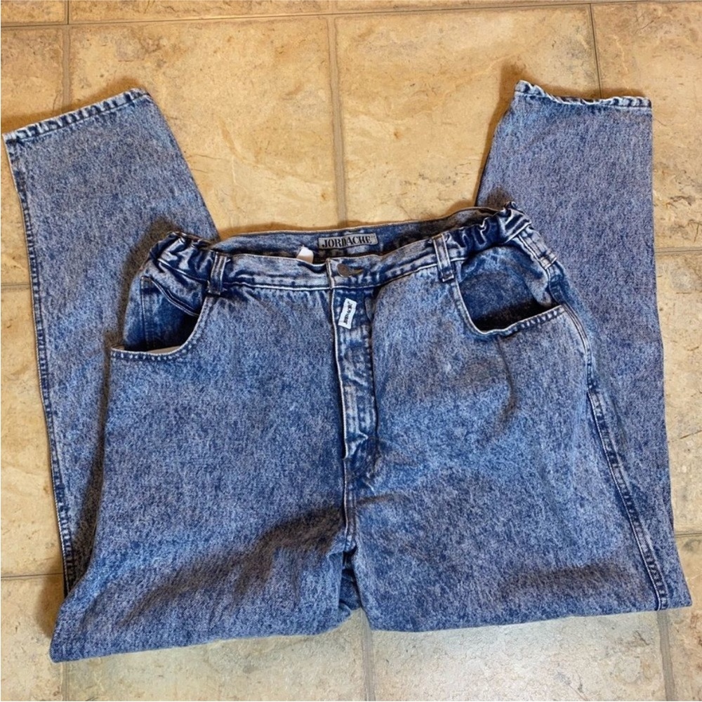 JORDACHE | Vintage Tapered Jeans, acid wash, but since vintage measures at 32